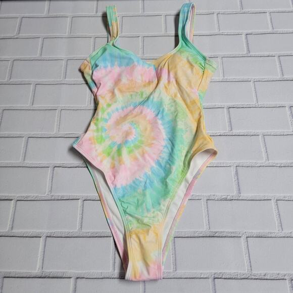 Stoney Clover Lane Rainbow Tie Dye Cheeky High Leg One Piece Swimsuit XXS (00) - Picture 1 of 8